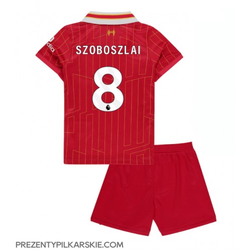 Stroje piłkarskie Liverpool Dominik Szoboszlai #8 Koszulka Podstawowej dla dzieci 2024-25 Krótki Rękaw (+ szorty)